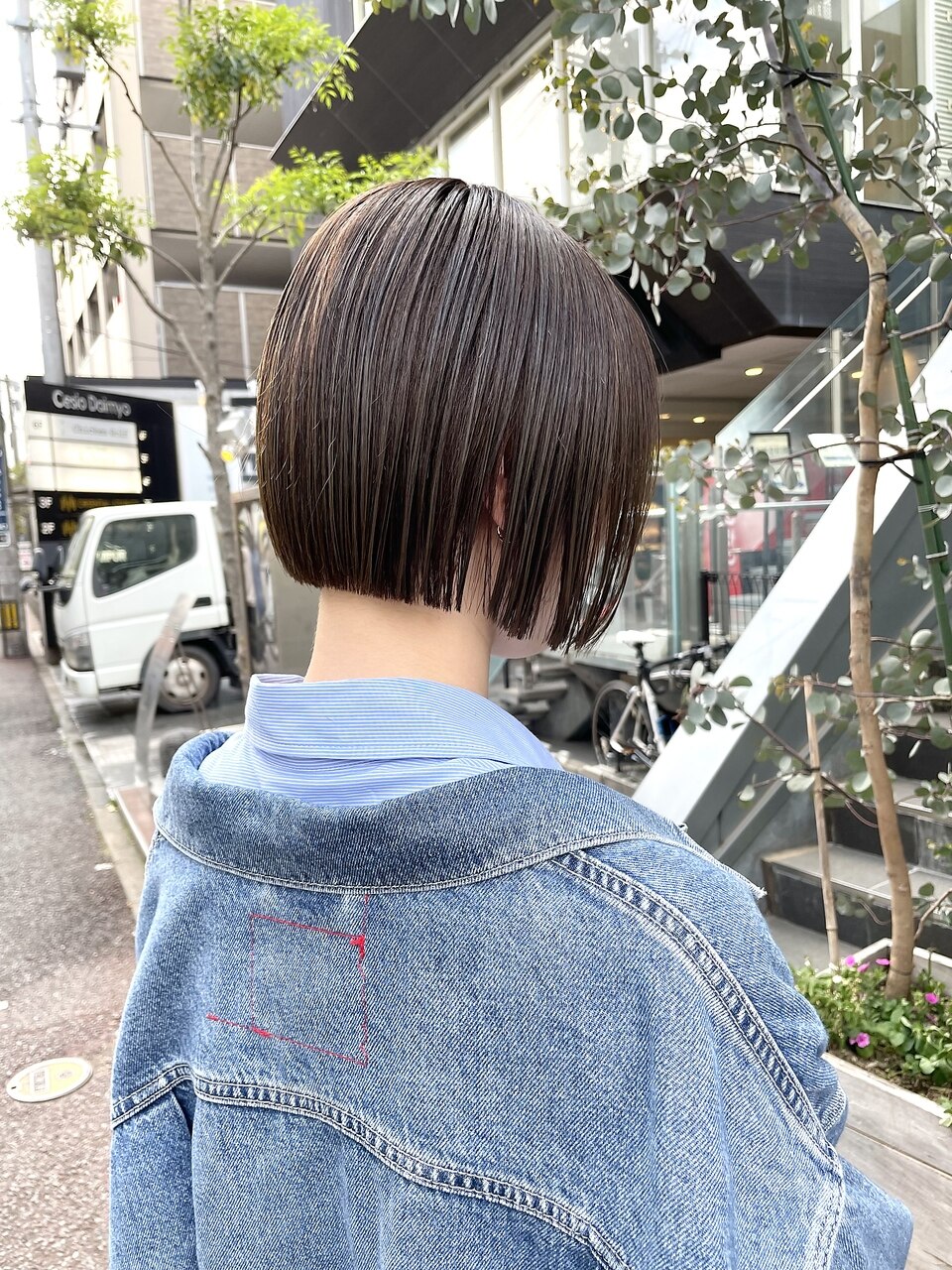 NUDE暗髪 ミニボブ タッセルボブ 前下がりボブ 切りっぱなしボブ