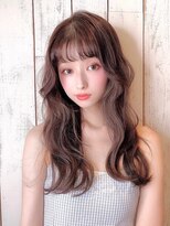 ロングレイヤーグレージュブリーチなしカラー透明感20代30代40代