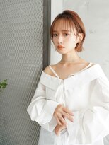 ラフィス ヘアー ピーチ 岡山店(La fith hair peach) 【La fith】きりっぱなしボブ×アプリコットブラウン