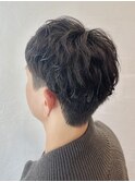 アップバングショートパーマ