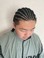 エルバイイエローコーン(ell by YELLOW CORN)&nbsp;MEN'S半頭コーンロウストレート8本/ツーブロック/ダークアッシュ