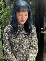 ヌープヘアーアイス(NUUP.hair ici)&nbsp;◎透明感ネイビーブルーで垢抜け！小顔レイヤー韓国風