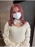 《YURI》ピンクベージュ/ピンクカラー/ミディアムレイヤー