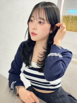 ロンド マーレ 天神大名店(Lond mare) オリーブグレー/暗髪/レイヤーカット/ミディアムレイヤー