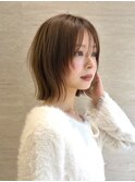 横浜丸顔面長解消タッセルボブレイヤーボブくびれボブ