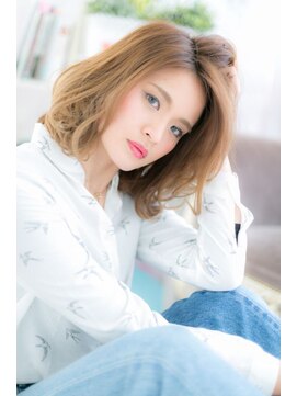 ミック ヘアアンドメイク アップ 駒込店(miq Hair&Make up) クールなかきあげ前髪！ブリーチオンカラー格上げ大人ボブ