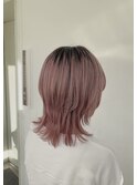 ホワイトピンク マッシュウルフ