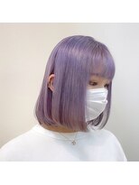 リノショアーズ 日本大通り店(RINOSHORES)&nbsp;大人可愛いボブヘアーシアーラベンダーハイトーンブリーチmaaya