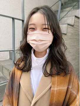 エムクランメイクス 原宿 表参道(m.clan MAKE'S) 韓国風パーマオリーブベージュヨシンモリグレージュ長め前髪