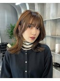 春ヘア♪顔まわりレイヤー×明るめマロンベージュ