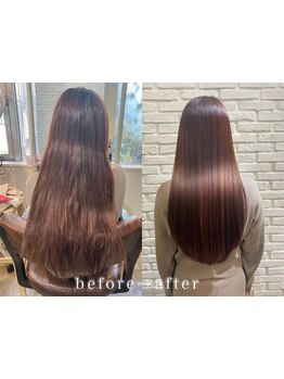 【話題の酸性ストレート】or【髪質改善TOKIO×縮毛矯正】ダメージ補修しながらさらりまとまる髪へ髪質改善