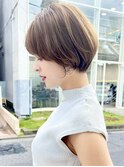 前髪あり耳掛け丸みくびれショートボブ20代30代40代50代(蘭)