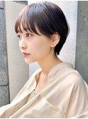 小顔マッシュショートグレージュカラーパーマ20代渋谷原宿神宮前