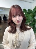 フェイスフレーミング ピンク×ピンク ワイドバング