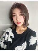 切りっぱなしボブ×白髪ぼかし系ベージュカラー×BYKARTE TR