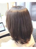 艶髪大人可愛いミディアムレイヤーカット透明感ダークグレージュ