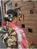 成人式　着物スタイル　ナチュラルシニヨン