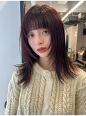 ブリーチなしカラー 暖色カラー 顔まわりレイヤー 天神大名