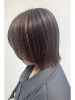 ヴァロ(Valo)&nbsp;アンブレラカラーハイライトラベンダーボブ顔まわりカット
