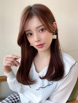 ラルユー 金山(LallYou)&nbsp;後れ毛が可愛い顔周りハイレイヤーロングチェリーブラウン