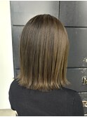 20代30代40代髪質改善カラーオリーブブラウン艶感ストレート