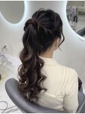 ゆるふわポニー/心斎橋ヘアセット