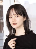 レイヤーボブ ミディアムレイヤー デジタルパーマ 前髪 小顔
