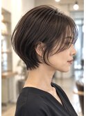美シルエット丸みショート/ベージュブラウン/30代/40代/50代