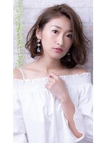 ヘアーアートシフォン 池袋西口店(Hair art chiffon) 丸型/切りっぱなしボブ/ピンクブラウン/美髪