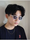 『力石サトシ』波巻き束感ショートツーブロックマッシュ