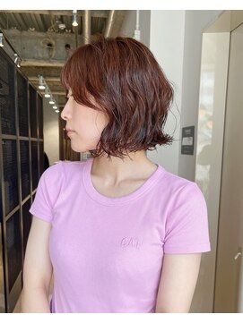 クリアオブヘアー リット(CLEAR of hair LiT) ブラッドオレンジのニュアンスパーマ