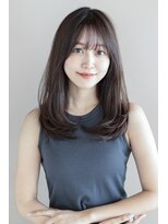 小顔顔周りワンカールレイヤーカットナチュラルブラウン