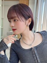 30代前下がりレイヤーボブで絶壁解消小頭効果のひし形シルエット