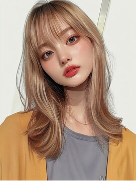 レヴ 草加店(LEV.) 前髪 アンブレラカラー こなれミディ イメチェン ウェーブパーマ