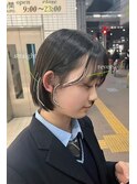 縮毛矯正+耳かけボブ