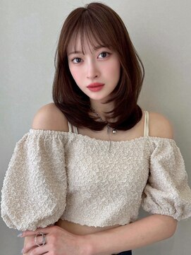 大人ガーリー/似合わせカット/小顔/ミディアムレイヤーカット