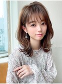 イメチェン前髪/結べるレイヤーカット/ミルクグレージュ