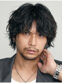 新橋メンズパーマツイストスパイラルパーマ波巻きニュアンス