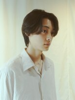 キュー(Cue_) メンズセンターパートワンカールパーマ