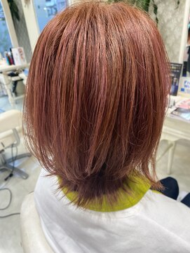 エフエフヘアー(ff hair) back style☆外ハネショートボブ×デザインカラーvol.774