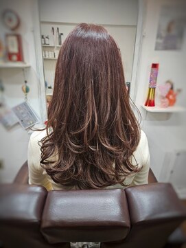 ツムグ 代官山 中目黒(TUMUGU) エアリーロングピンクブラウン白髪ぼかしカラー30代40代50代白髪