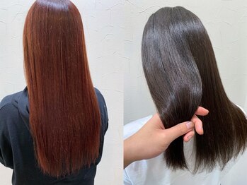 ヘアーワークス ボナ(HAIR WORKS bona.)の写真/自然にまとまるナチュラルストレート！クセ毛の悩みをスマートに解決◎