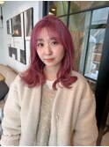ピンクベージュダブルカラーブリーチ東区松崎