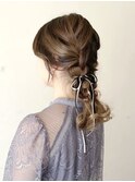 ヘアセット/ヘアアレンジ/編み下ろしヘアアレンジ/イメチェン