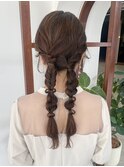 あみおろしアレンジ ツインアレンジ ヘアセット☆