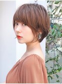 say.こなれミディ前髪イメチェン丸みショートベージュアッシュ