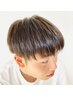 「中学生」カット+シェービング+眉カット　￥3300