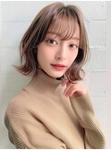 小顔前髪似合わせカット くびレイヤー 切りっぱなし外ハネボブ