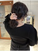 【三ツ井純】おくれ毛ニュアンスパーマ ブラウンカラー アレンジ