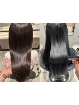 くせ、うねり、広がり等のお悩みを解消！サラサラ指通り抜群のストレートへ変身！